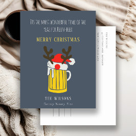 Rolig Blå Underbar Tid För Rein Öl Jul Helg Vykort