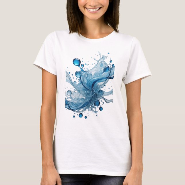 Rolig blå VATTENSTänk Citat T-shirt (Framsida)