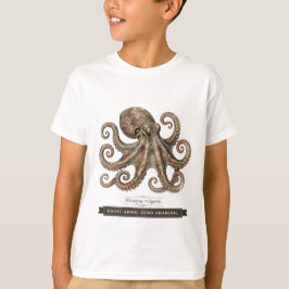 Rolig bläckfisk för barn "Åtta armar noll delning" T Shirt