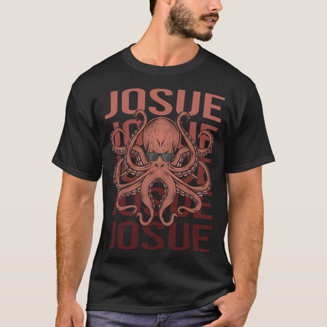 Rolig bläckfisk - Josue Namn T Shirt (Framsida)