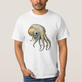 Rolig Bläckfisk Linje Konst T Shirt