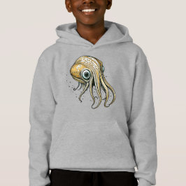 Rolig Bläckfisk Linjekonst T Shirt