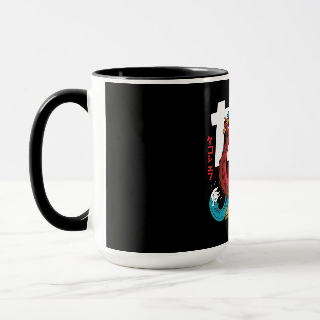 Rolig bläckfisk sushi kock design mugg (Vänster)