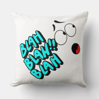 Rolig Blah Blah Blah Tecknad Design För Ögonen Kudde