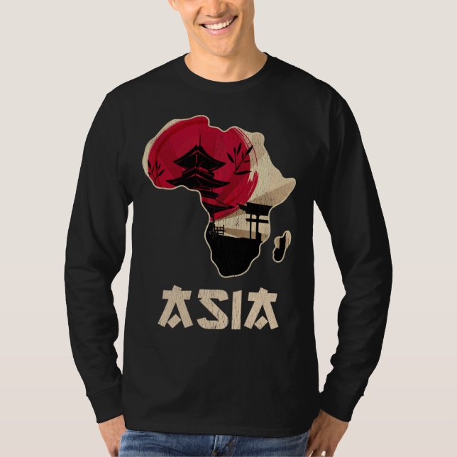 Rolig Blandad Upp Afrika Asien T Shirt (Framsida)