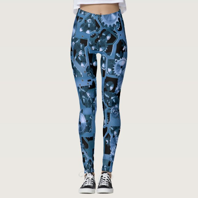 Rolig blått utrustar! leggings (Framsida)