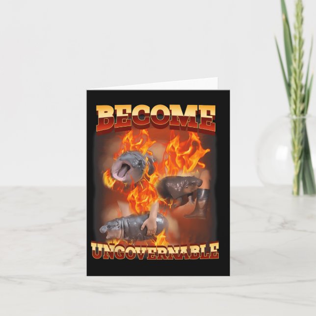 Rolig bli Ostyrbar Moo Deng i brand Ba  Kort (Framsida)