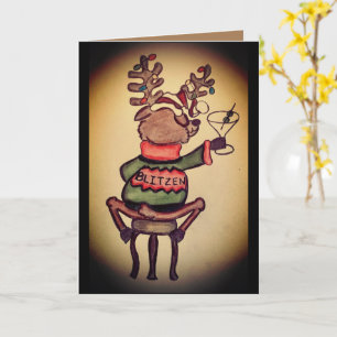 Rolig Blitzen julkort Kort