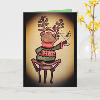 Rolig Blitzen Julkort Kort
