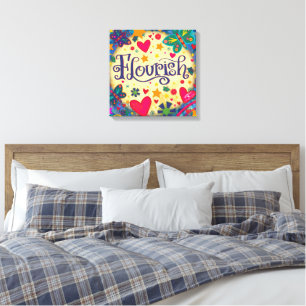 Rolig Blomstrande Inspirerande Hjärt Blommig Snygg Canvastryck