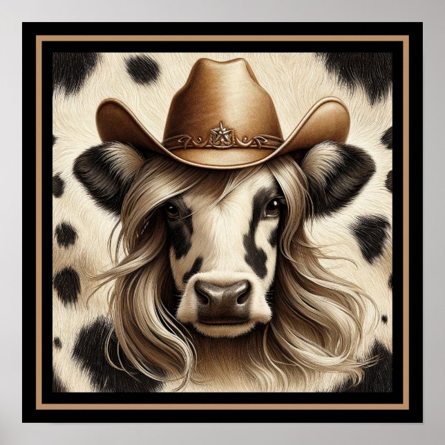 Rolig blond cowgirl från landet poster (Framsidan)