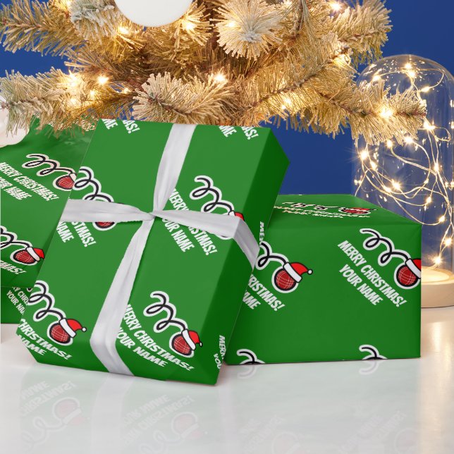 Rolig bocciaboll med jultomtehatt jul presentpapper (Helgdagar)