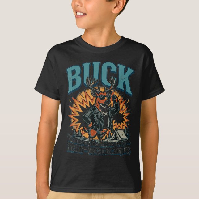 Rolig bock – låt oss gå på camping  t shirt (Framsida)