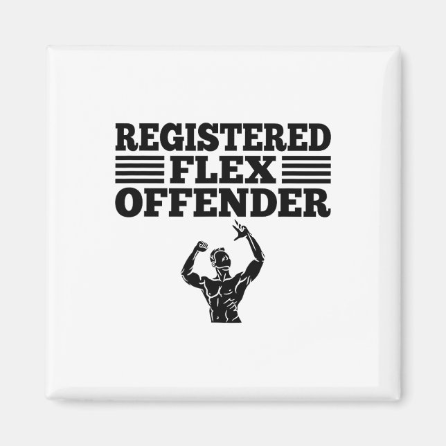 Rolig Bodybuilding Träning Registrerad Flex Förbry Magnet (Framsidan)