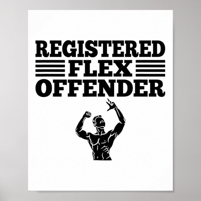 Rolig Bodybuilding Träning Registrerad Flex Förbry Poster (Framsidan)