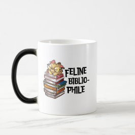 Rolig bok katt älskare Citat Feline Bibliophile Magisk Mugg