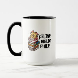 Rolig bok katt älskare Citat Feline Bibliophile Mugg