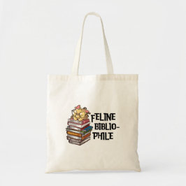Rolig bok katt älskare Citat Feline Bibliophile Tygkasse