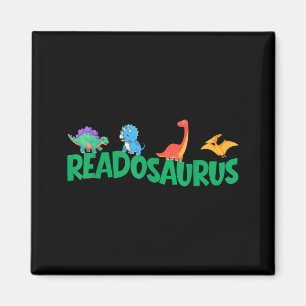Rolig bok läsosaurie dinosaurieböcker bibliotek magnet