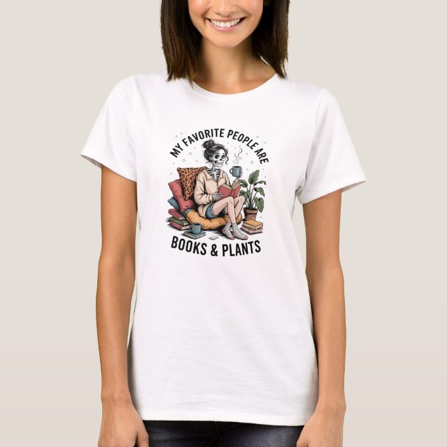 Rolig Bok Planta Älskare T Shirt (Framsida)