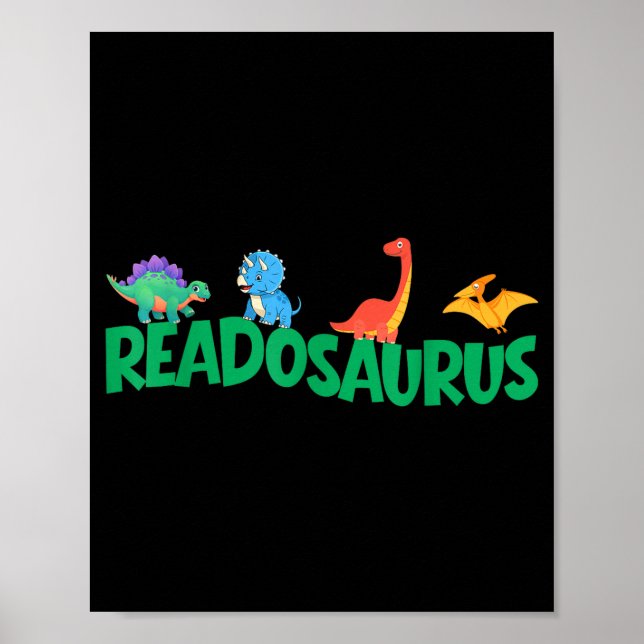 Rolig bok readosaurus dinosaur böcker bibliotek poster (Framsidan)