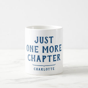 Rolig bokälskares ordspråk Blå typografi-citat Kaffemugg