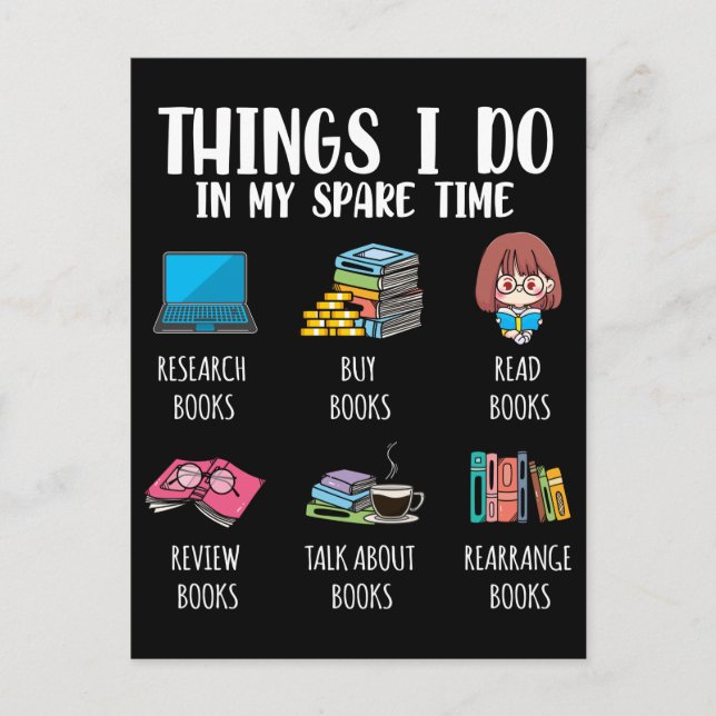 Rolig Bokmask Author Roman Läsning Bokälskare Vykort (Framsida)