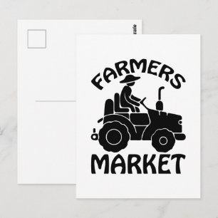 Rolig bondemarknad word art  vykort