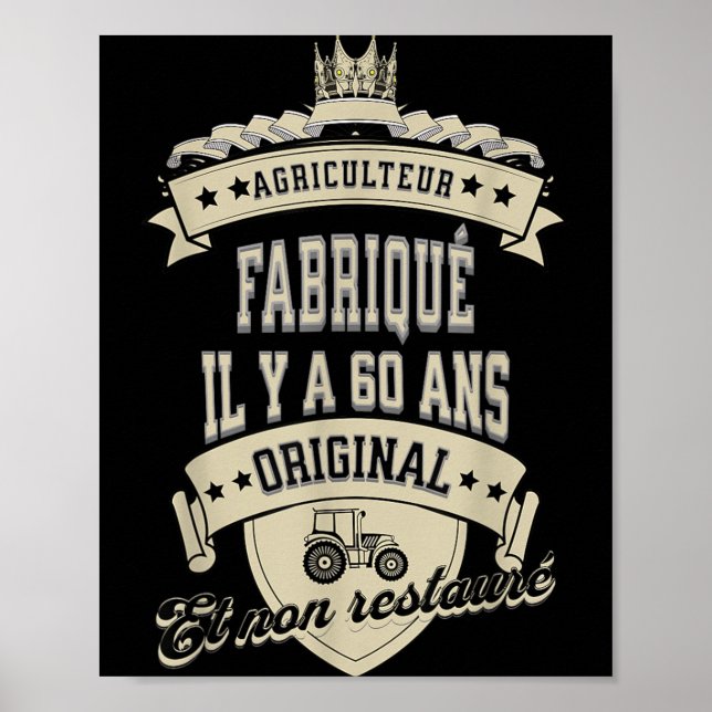 Rolig Bondes Traktor Födelsedag 60 År Gammal Citat Poster (Framsidan)