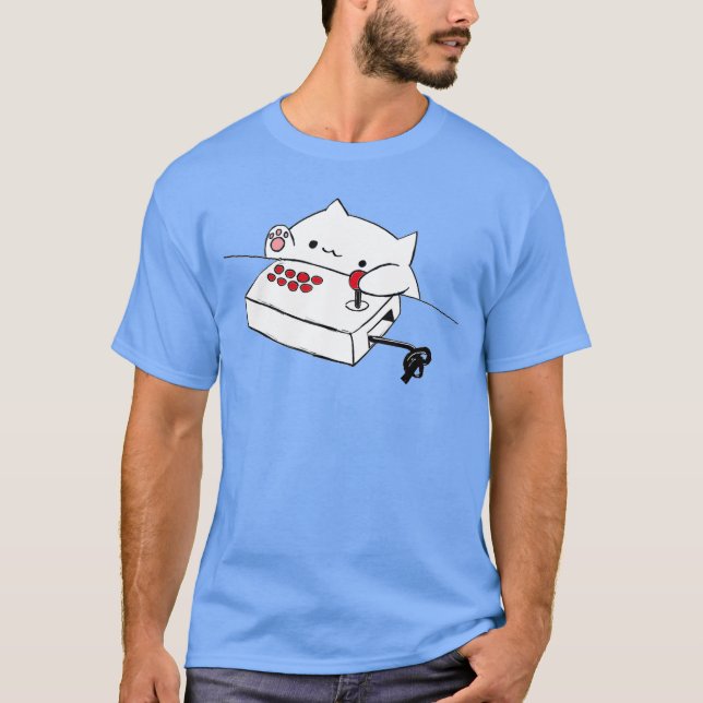 Rolig Bongo Katt Rolig Söt Gamer Meme Katt tee Män (Framsida)