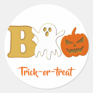 Rolig Boo Halloween-dekal Runt Klistermärke