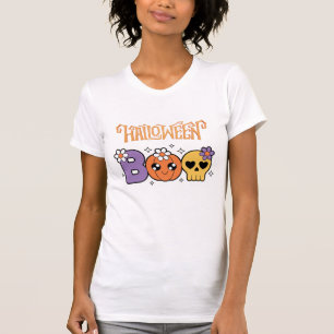 Rolig Boo Halloween Vit & orange T Shirt