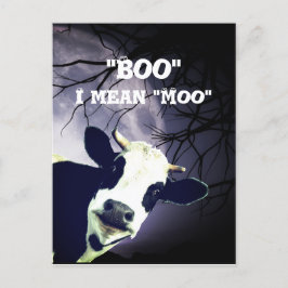 Rolig Boo jag menar Moo Ko Månad Halloween-kort Vykort
