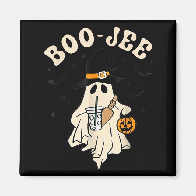 Rolig Boo-JEE Spöke Halloween Boo JEE Spöke Kuslig Magnet (Framsidan)