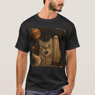Rolig BOO Spök Katt Halloween T Shirt