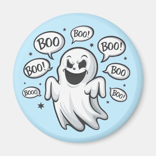 Rolig Boo Spöke Magnet (Framsidan)