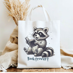 Rolig Booktrovert Tvättbjörn Tygkasse