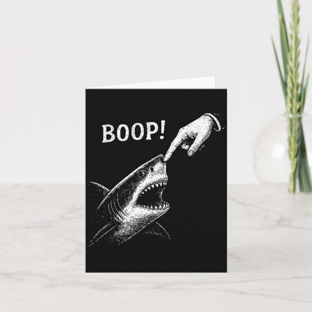 Rolig Boop Haj Meme Rolig Haj Humor Kort (Framsida)