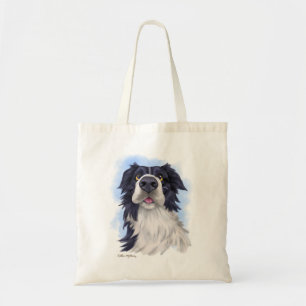 Rolig Border Collie Cartoon Tygkasse
