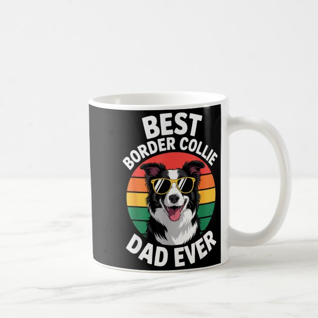 Rolig Border Collie-design för män Pappa Border Co Kaffemugg (Höger)