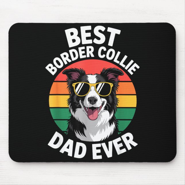 Rolig Border Collie-design för män Pappa Border Co Musmatta (Framsidan)