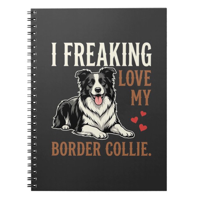 Rolig Border Collie Kärlek Hund Anteckningsbok (Framsidan)