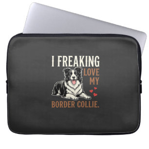 Rolig Border Collie Kärlek Hund Laptop Fodral
