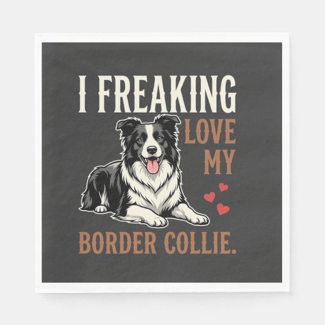 Rolig Border Collie Kärlek Hund Pappersservett (Framsidan)
