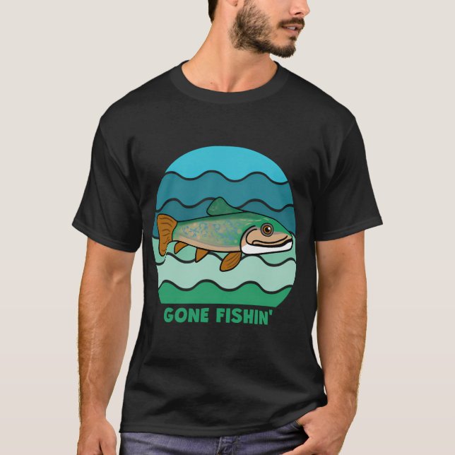 Rolig Borta Fiskar Öring T Shirt (Framsida)
