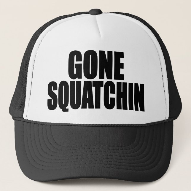 Rolig BORTA SQUATCHIN-HATT - speciell Truckerkeps (Framsida)