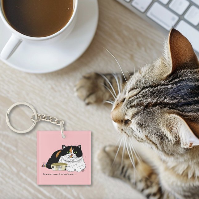 Rolig Bortskämd Katt Tre färger Föda Katt Rosa (Skapare uppladdad)