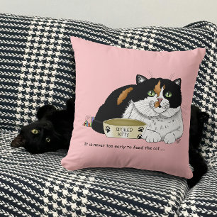 Rolig Bortskämd Katt Tre färger Föda Katt Rosa Kudde