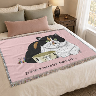Rolig Bortskämd Katt Tre färger Mata Katt Rosa Filt