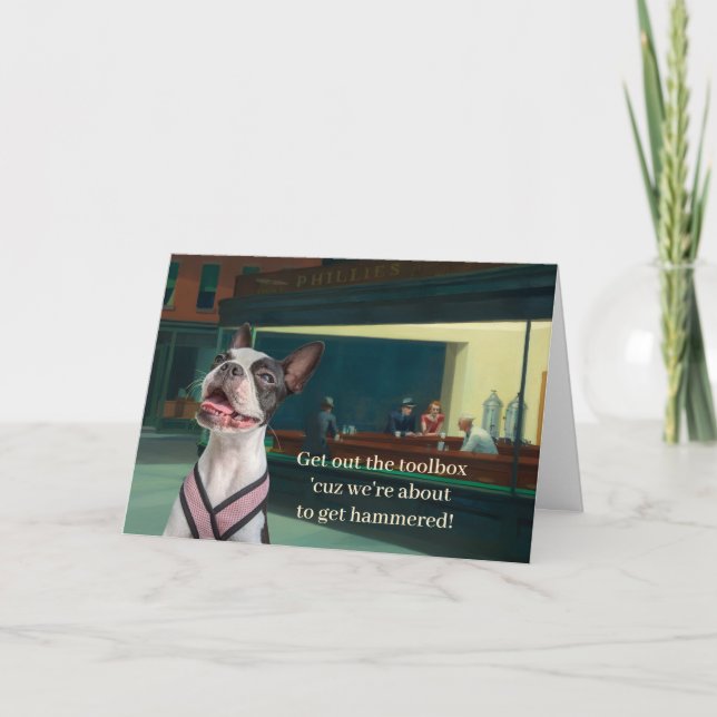 Rolig Boston Terrier Kort (Framsida)